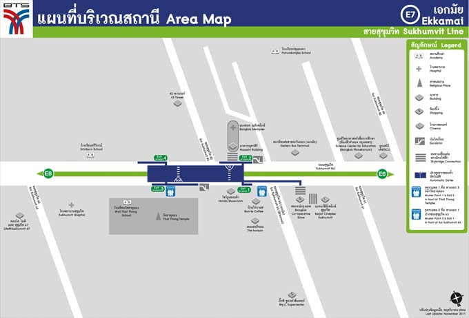 Ekkamai BTS Station Area Map (Click to Enlarge)