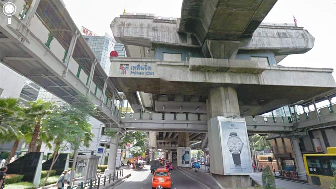 Phloen Chit BTS Station (Click to Enter Street View)