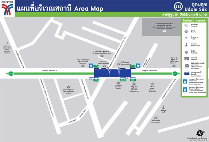 Udom Suk BTS Station Area Map (Click to Enlarge)