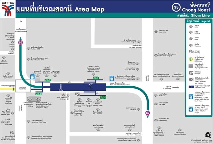 Chong Nonsi BTS Station Area Map (Click to Enlarge)